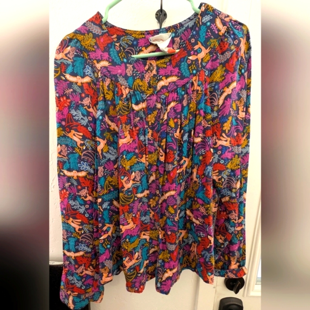 Anthropologie Vibrant Patterned Blouse